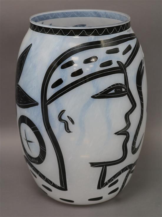 A Kosta Boda glass vase height 34cm